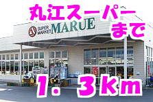 近くの丸江スーパーまで1,300m(徒歩17分)