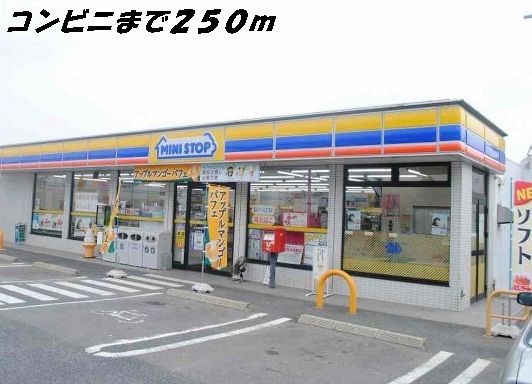 近くのミニストップまで250m（徒歩4分）