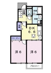 クレアトゥール Bの間取り画像