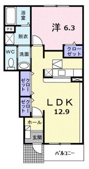 メロウ・パーシモン Aの間取り画像