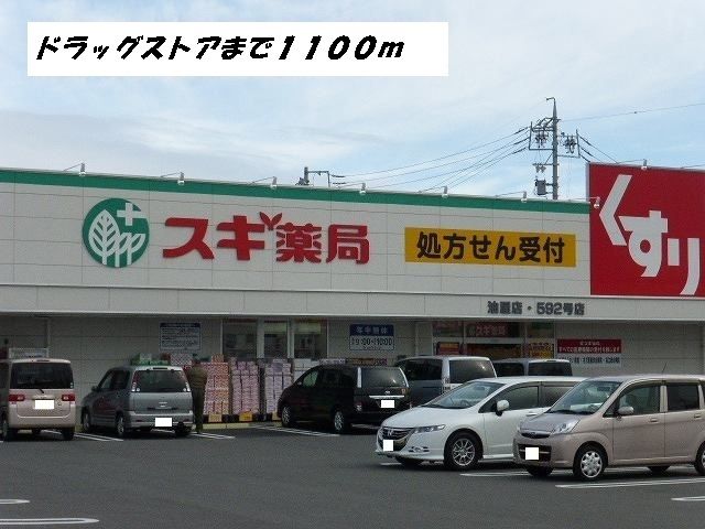 近くのドラッグストアまで1,100m（徒歩14分）