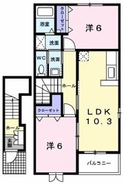 エルミタージュ Aの間取り画像