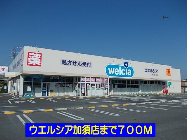 近くのウエルシア加須店まで700m(徒歩9分)