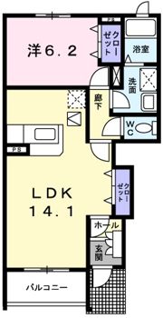 ブッシュ クローバーDの間取り画像