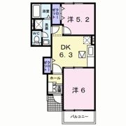 ボヌール美夜古泉Bの間取り画像