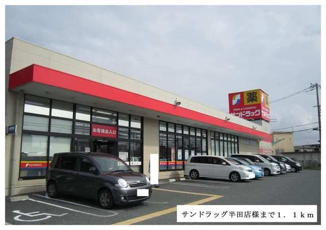 近くのサンドラッグ半田店様まで1,100m（徒歩14分）