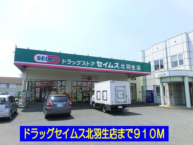 近くのドラッグセイムス北羽生店まで910m(徒歩12分)