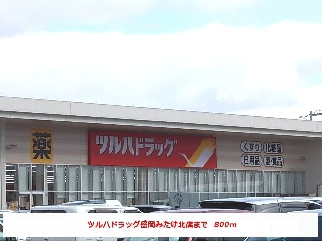 近くのツルハドラッグ盛岡みたけ北店まで800m（徒歩10分）