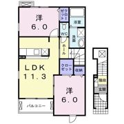 クローバー赤土 Ⅰの間取り画像