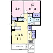 メゾンクレ－ルAの間取り画像