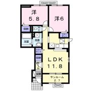 フラワープレイスK Ⅰの間取り画像