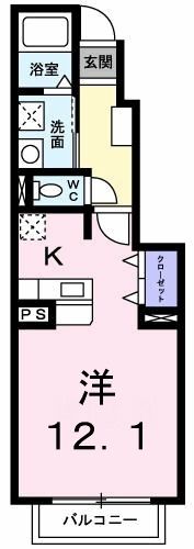 松岡ハイツ Aの間取り画像