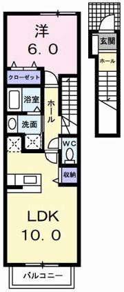 松岡ハイツ Aの間取り画像