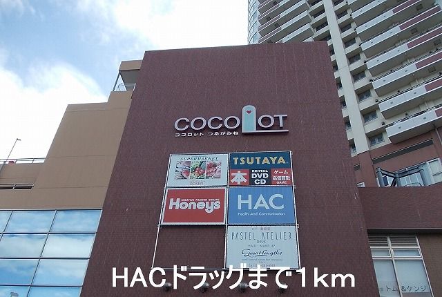 近くのHACドラッグまで1,000m（徒歩13分）
