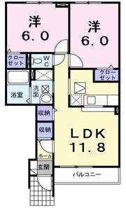 ラ・パヴァーヌAの間取り画像
