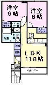 アパルトマングランドールAの間取り画像