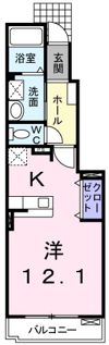 松岡ハイツⅡ Bの間取り画像