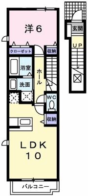 松岡ハイツⅡ Bの間取り画像