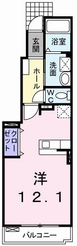 松岡ハイツⅡ Cの間取り画像