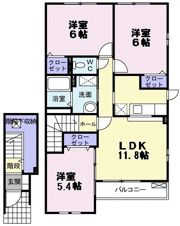 ドゥーフォワイエ・弐番館の間取り画像