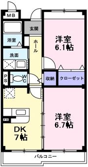 インヴィテ・ボヌ－ルⅡ番館の間取り画像
