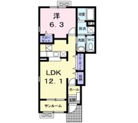 アスパラ・Fの間取り画像