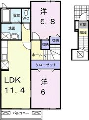 サンリセスBの間取り画像