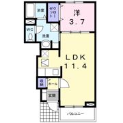メリディオ葛原Aの間取り画像