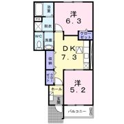 フィオーレⅡ Cの間取り画像