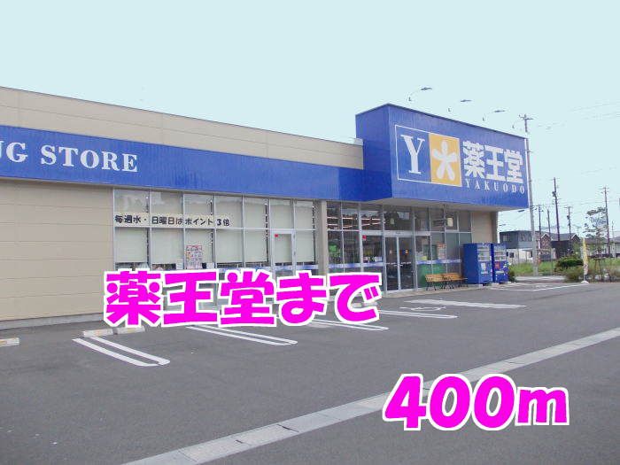 近くの薬王堂まで400m（徒歩5分）