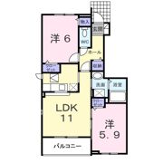 カルム樹海B棟の間取り画像