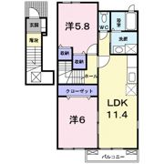 プラシード野中Aの間取り画像