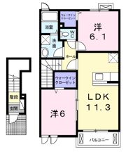 ヴァーチュ Bの間取り画像