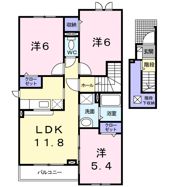 カラード カープ2号棟の間取り画像
