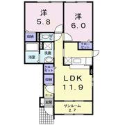 ディーピアッツァⅡの間取り画像