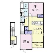 シエル黒瀬Ⅰの間取り画像