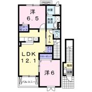 ハ－モニ－白ゆり Bの間取り画像
