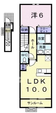 ラック ヴィラⅡ Bの間取り画像