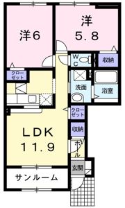 サザンアヴェニューAの間取り画像