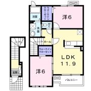 アンジュ アムール Aの間取り画像