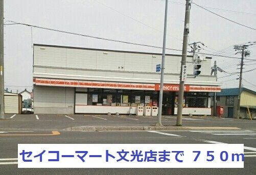 近くのセイコーマート文光店まで750m（徒歩10分）