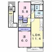 メイユール北泉ⅡAの間取り画像