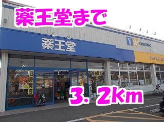 近くの薬王堂まで3,200m（徒歩40分）