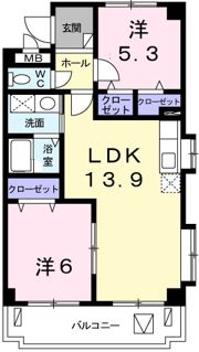クラールハウス Aの間取り画像