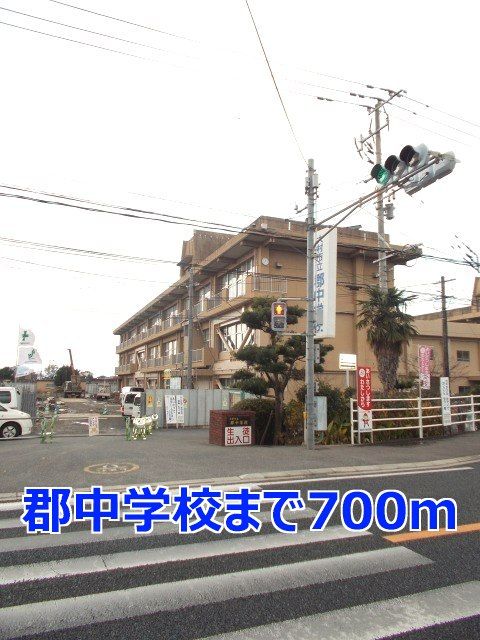 近くの郡中学校まで700m(徒歩9分)
