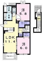 アンジュフランAの間取り画像
