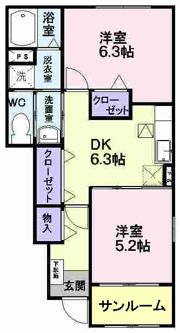 ラ・フルールBの間取り画像