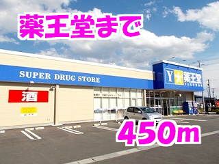 近くの薬王堂まで450m（徒歩6分）