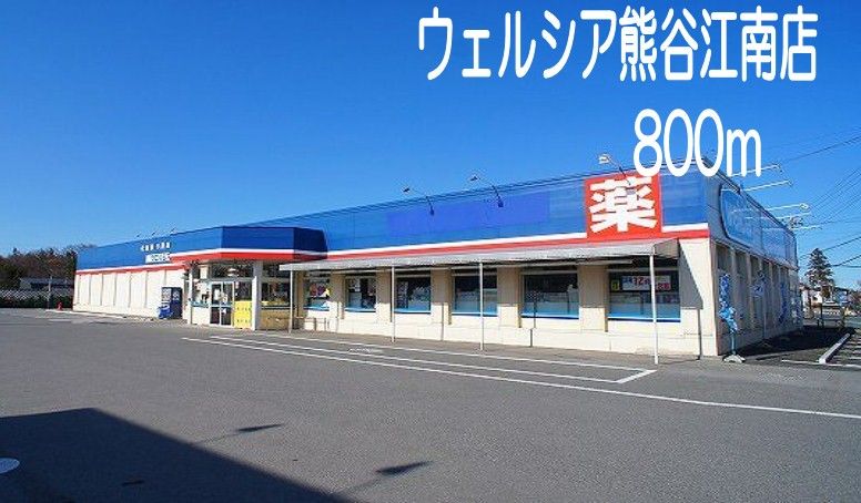 近くのウェルシア熊谷江南店まで800m（徒歩10分）