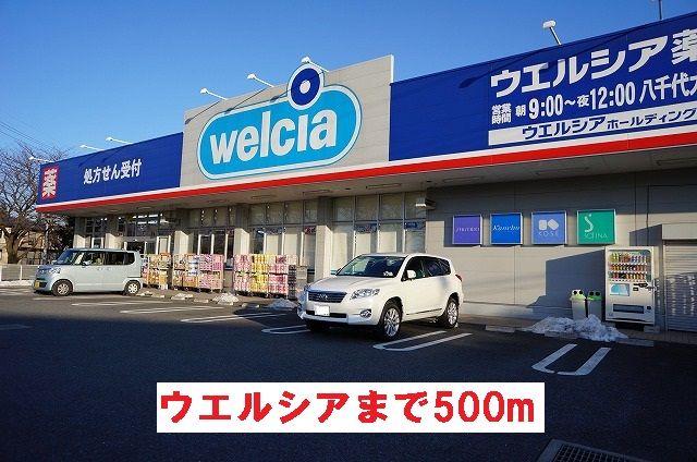 近くのドラッグストアまで500m（徒歩7分）